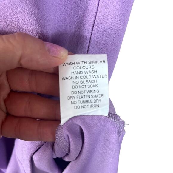 Hello Molly | NWT Taking It Back Midi Dress One Shoulder Strappy Slit Lilac XS - Picture 11 of 13